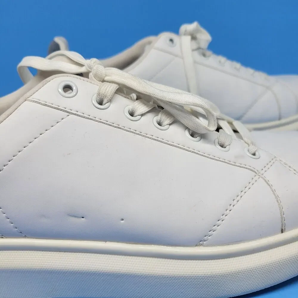 Pull & Bear White Leather Sport Trainer Men's Sz 10 EUR 43 Pre-Owned Sneaker